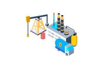 Oil Industry Isometric Illustration