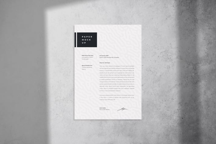 Flyer and Letter Mockup PSD Template