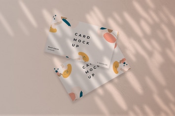 Business Card Mockup with Shadow Overlay Template