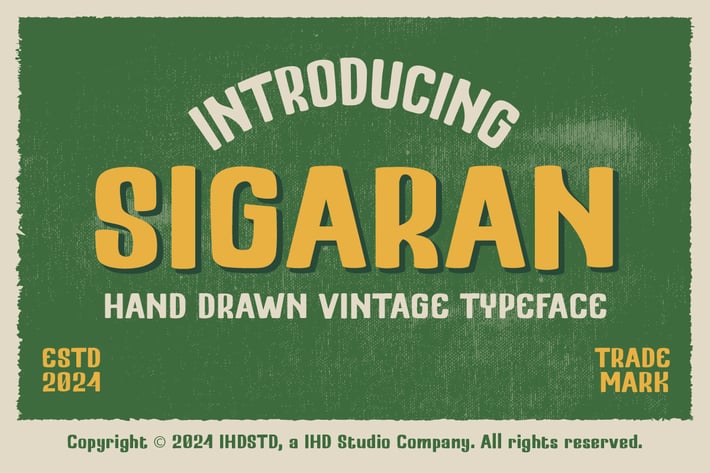 Sigaran Hand Drawn Vintage Display Font