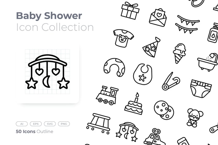 Baby Shower Outline Icon