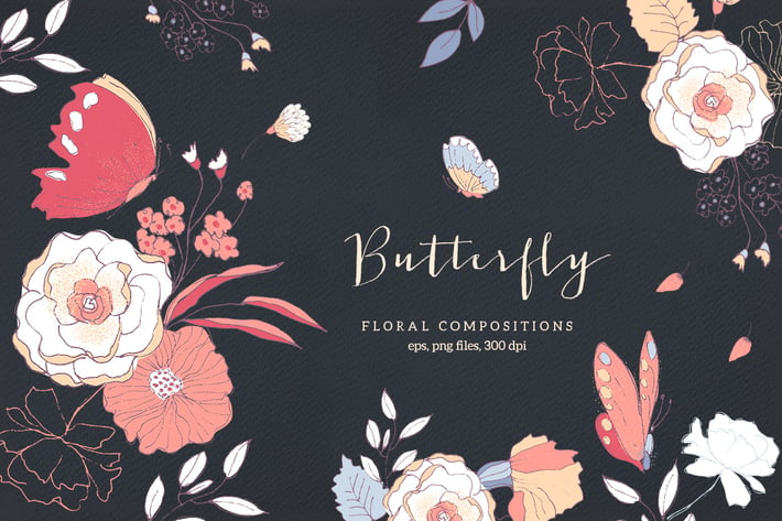 Butterfly - floral compositions