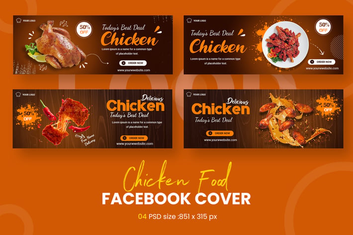 Chicken Food Facebook Cover Template