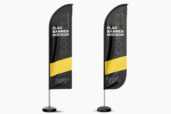 Flag Banner Convex Mock-Up
