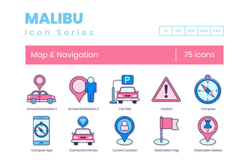 75 Map Icons & Navigation Icons