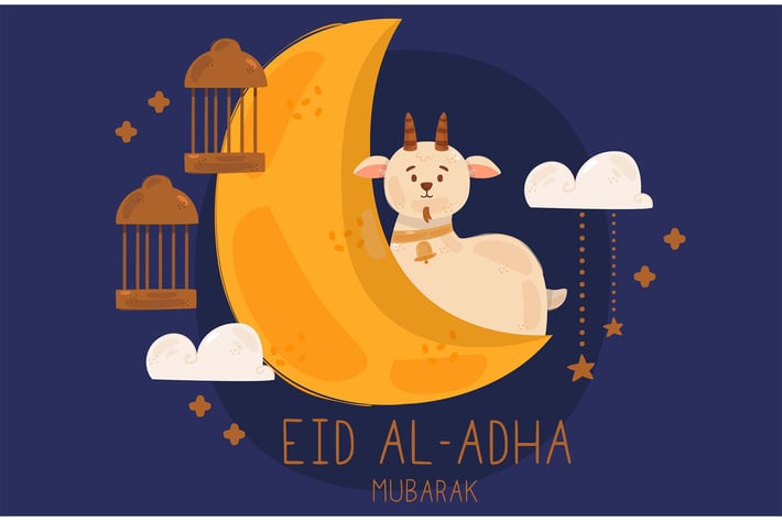 Eid Al-Adha Celebration Illustration