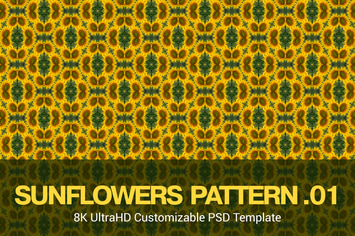 8K UltraHD Seamless Sunflowers Pattern Background