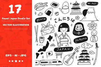 Kawaii Japan Doodle Set