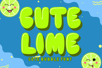 Cute Lime - Bubble Display Font