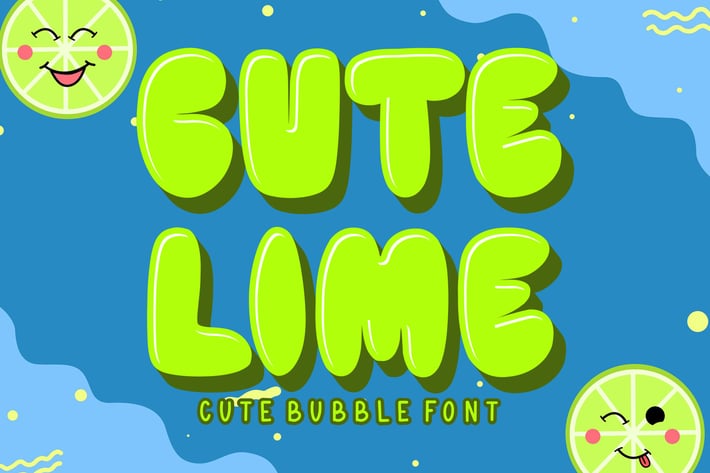 Cute Lime - Bubble Display Font