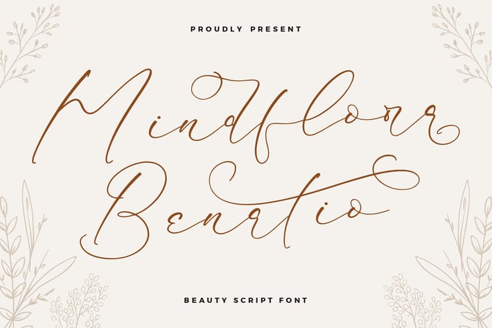 Mindflora Benatio Modern Script Font 