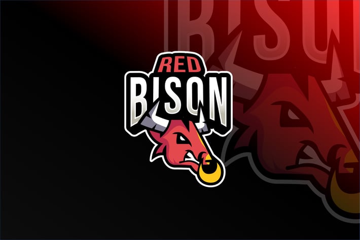 Red Bison Esport Logo Template