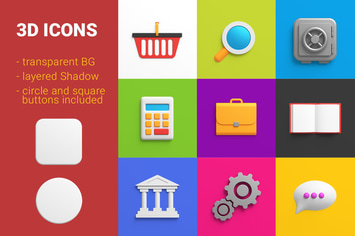 icons pack 3D style Finance Universal Friendly