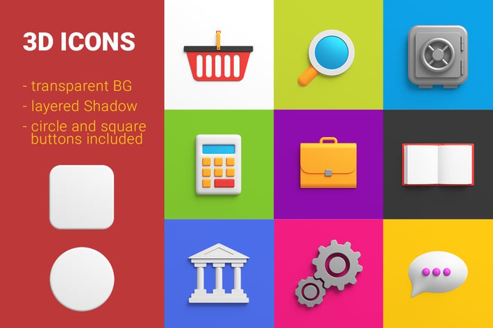 icons pack 3D style Finance Universal Friendly