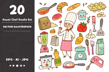 Kawaii Chef Doodle Set