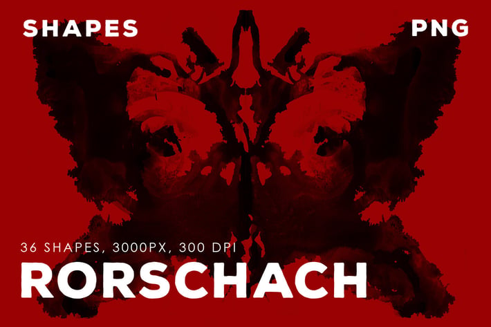 36 Rorschach PNG Ink Shapes