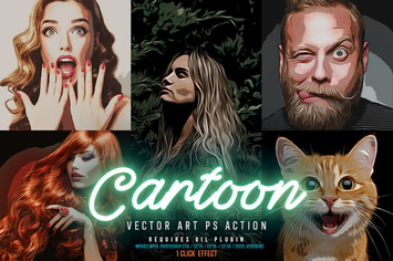 Cartoon Vector Art Photoshop Action