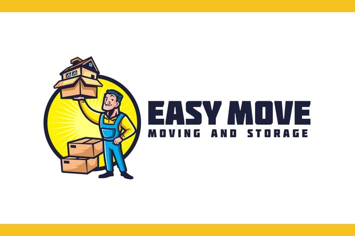Retro Mover Mascot - Moving Service Logo