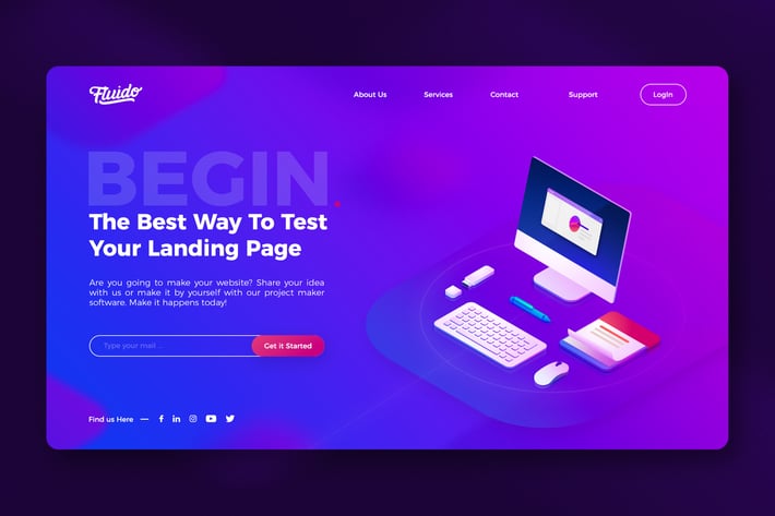Modern website hero header template