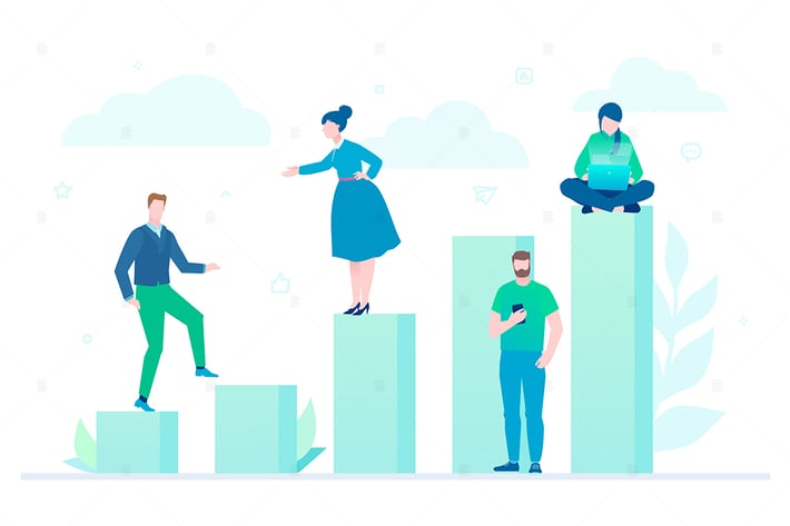 Business growth - flat design style illustration