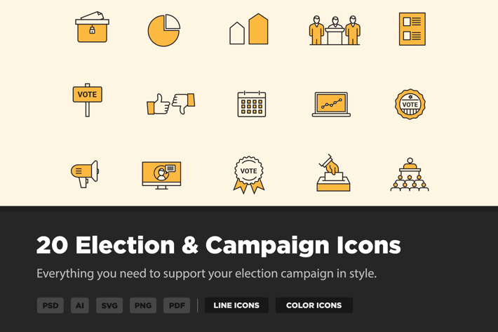 20 Election and Campaign Icons