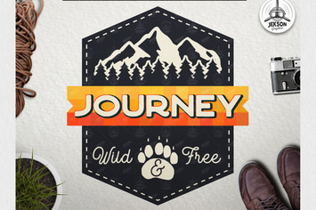Vintage Journey Logo / Retro Mountain Camp Badge