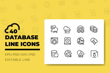Database Line Icons
