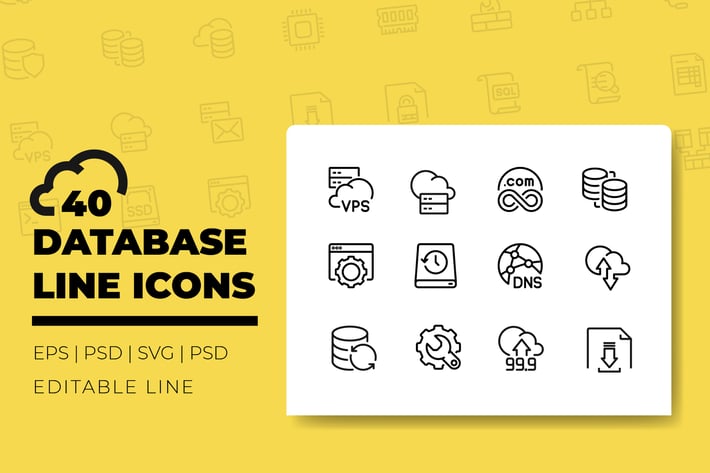 Database Line Icons