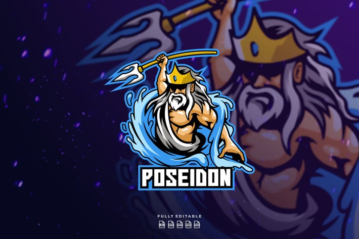 Poseidon Esport Mascot Logo