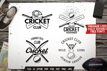 Cricket Logos Templates Bundle Vector Sport Badges