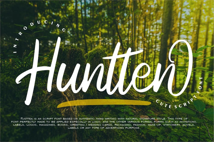 Huntten | Cute Script Font
