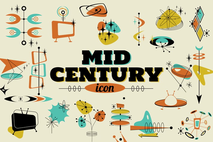 Mid Century Icon Illustration