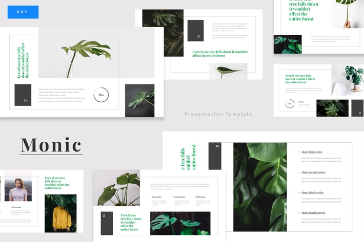 Monic - Green Exotic Plant Keynote Template