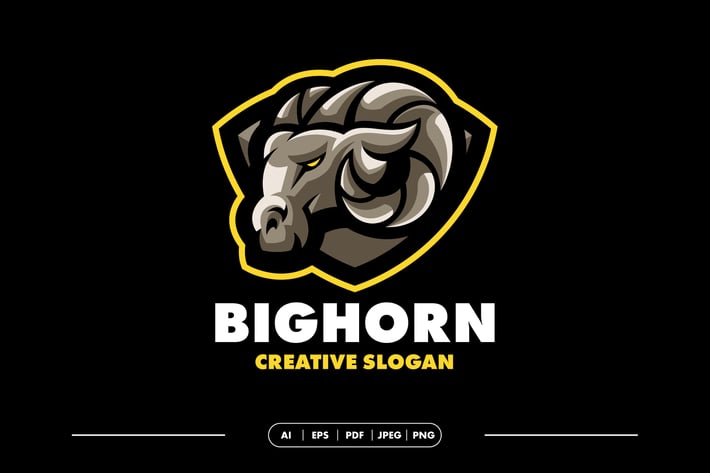 Big Horn Goat Modern Logo