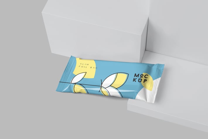 Small Slim Foil Bag Mockups