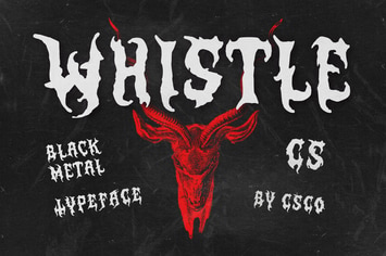Whistle – Black Metal Font