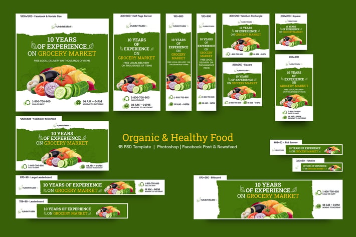 Organic & Healthy Food Banners Ad