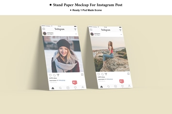 Stand Paper Mockup For Instagram Post