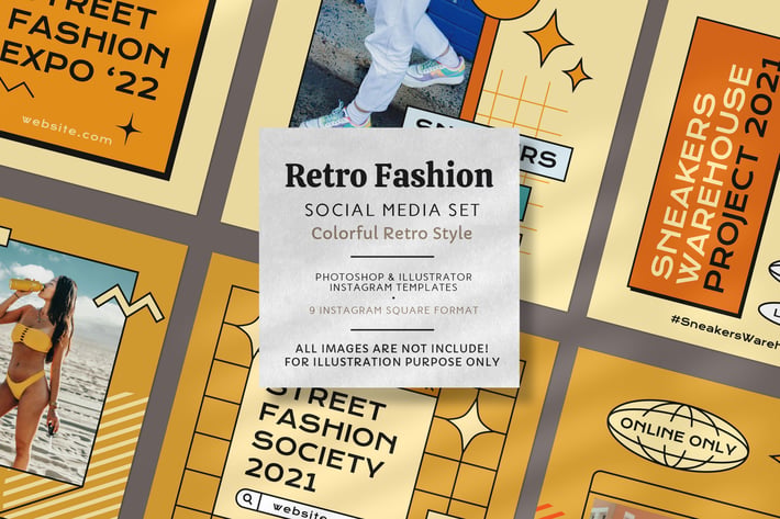 Colorful Retro Fashion Instagram Post