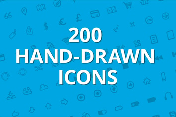 200 hand-drawn vector icons