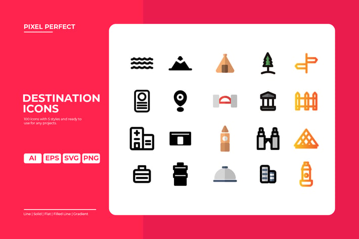 Destination Icon - 5 styles