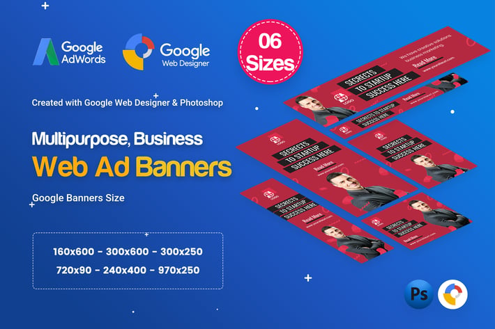 Multi Purpose Banners HTML5 D28 - GWD & PSD