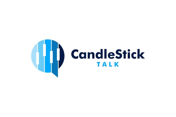 Candlestick Bar Finance Chat Talk Logo
