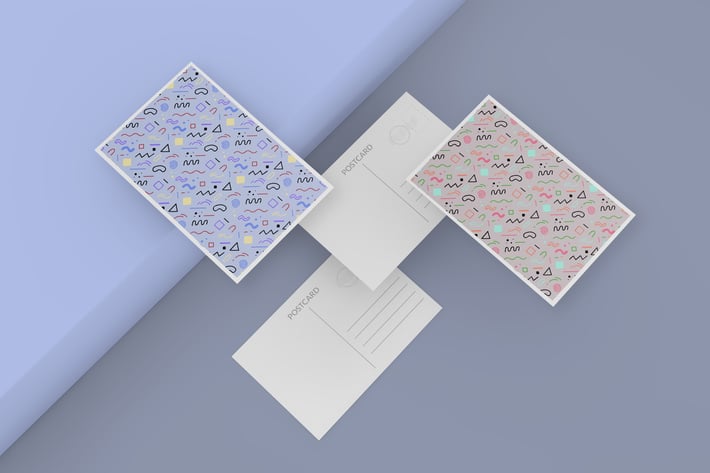 Postcard Mockup - Four A6 Post Cards