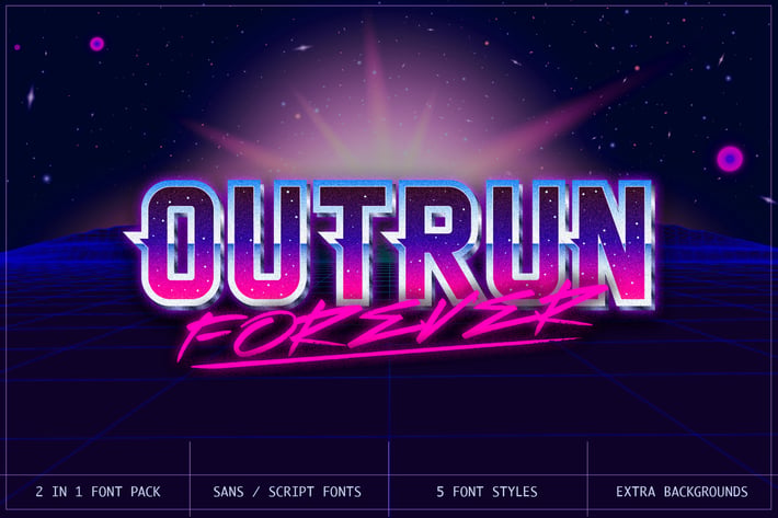Outrun Forever – 2 in 1 Font Pack
