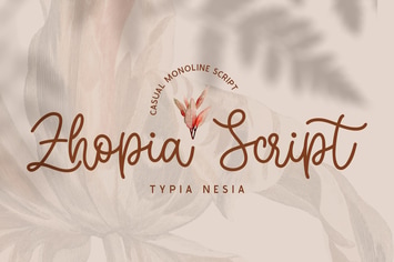 Zhopia - Aesthetic Modern Bouncy Monoline Script