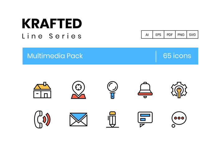 65 Multimedia Icons