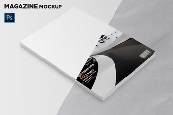 Magazine Cover Mockup 45 Degree
