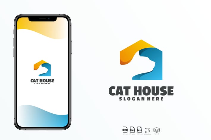 Cat House logo template