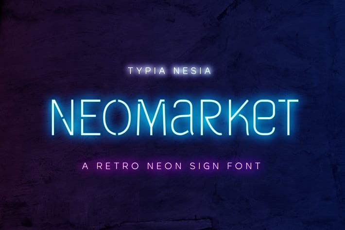 Neomarket - Retro Neon Sign Font
